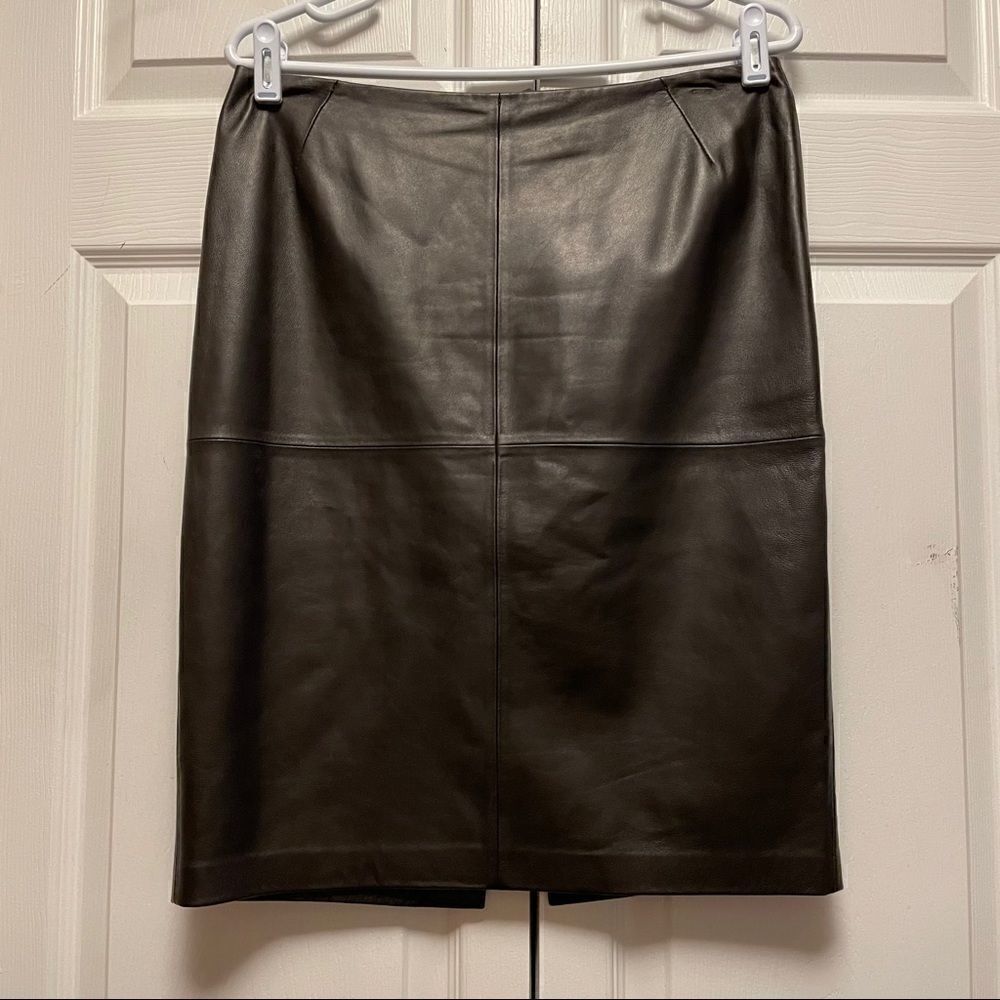 Lafayette 148 New York Leather Skirt